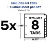 Avery Print & Apply Clear Label Dividers w/White Tabs 8-Tab 11 1/4 x 9 1/4 5 Sets 11441 - 3 of 4