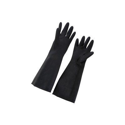 Winco Natural Latex Gloves, 10" x 18", Black