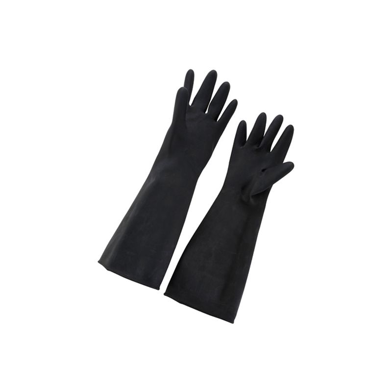 Winco Natural Latex Gloves, 10" x 18", Black - Set of 3, 1 of 3