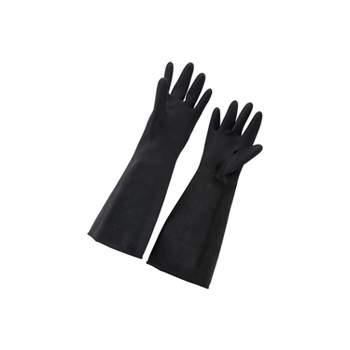 Winco Natural Latex Gloves, 10" x 18", Black - Set of 12