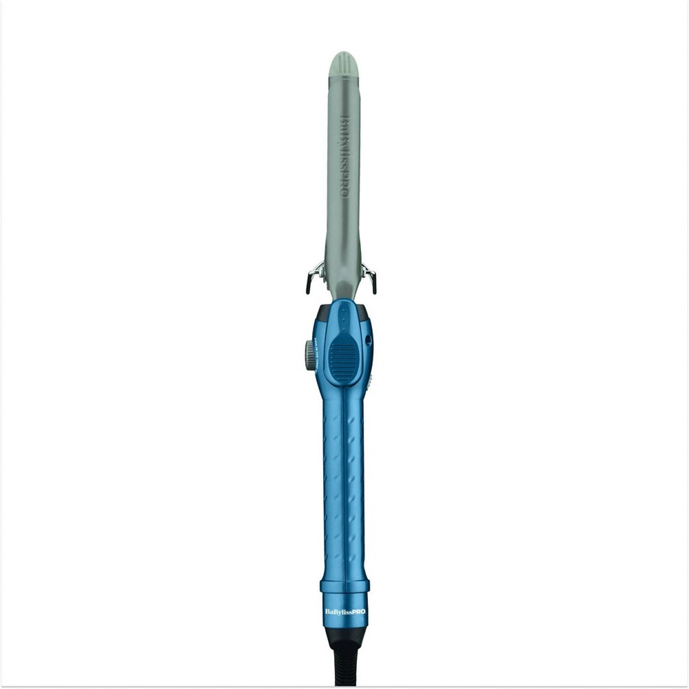 BaBylissPRO Nano Titanium Spring Curling Iron - Blue - 0.75": For Hair Styling, Curling, Volumizing, Shine Enhancing