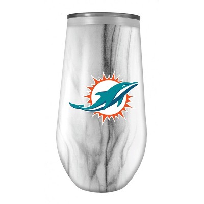 NFL Miami Dolphins Tall Stemless Marble Tumbler - 16oz