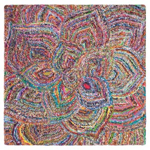 Multicolor Abstract Tufted Square Accent Rug - (4