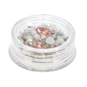 Unique Bargains Women's Fashion Rhinestone Nail Supplies White Colorful 1 Set - 1 of 4