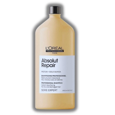 L'oreal Serie Absolut Repair Shampoo (1.5 Liter / 50.7 oz XXL Refill) Shinier and Softer Hair | Loreal Absolute Lightweight Touch | Reduce Damage Hair