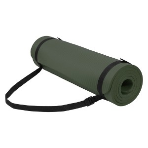 Fitvids 1/2-Inch Thick High Density Foam Exercise Yoga Mat with Carrying Strap, For Cushioning The Body Against Hard Floors, Jasper Green - 1 of 4