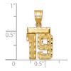 Black Bow Jewelry 14k Yellow Gold, Varsity Collection, Small D/C Pendant Number 19 - 2 of 3