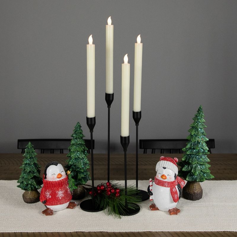 Northlight Set of 4 Solid Cream Flameless LED Constant Wax Taper Candles 9.5", 2 of 6