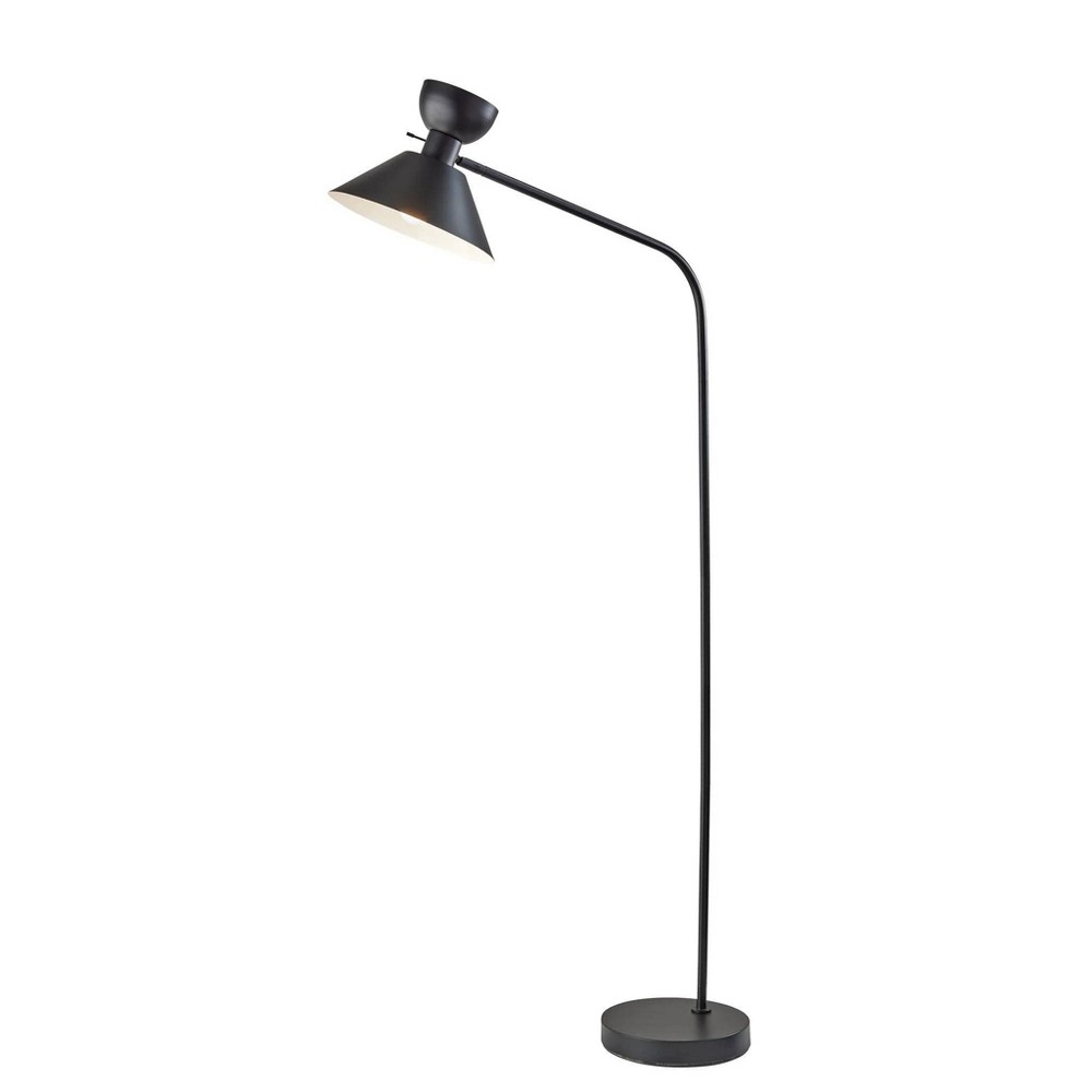 Photos - Floodlight / Street Light Adesso Duke Floor Lamp Black: ETL Listed, 67.5" Tall, Metal Shade, 1-Way R 