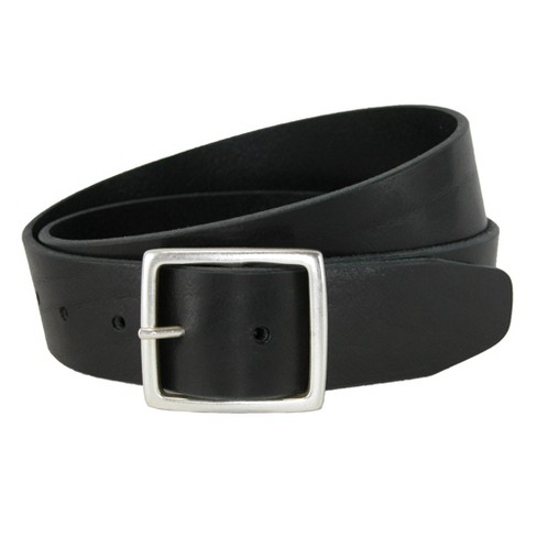 Men Black Solid Leather Belt