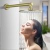 Cobbe Brushed Gold 9-Inch Round Rainfall Shower Faucet Single Handle Shower Faucet Accessory with 15.74-Inch Shower Arm and Valve - 4 of 4