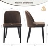 Modern Dining Chairs Set of 4/6, Linen Upholstered Kitchen Chairs with Curved Back & Solid Wood Legs - 2 of 4