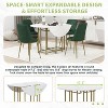 5 PCS Extendable Dining Table Set Foldable Dining Set Space-Saving Kitchen Table Set with 4 Upholstered Chairs and Round Faux Marble Table-Modernluxe - 4 of 4