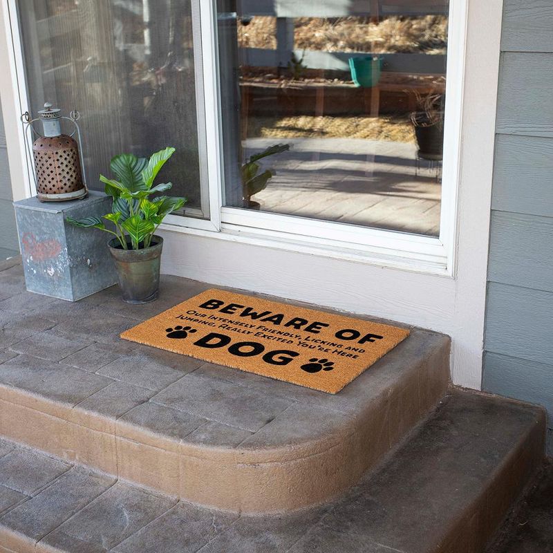 BirdRock Home Beware of Dog Coir Front Door & Entry Doormat - 18" x 30", 4 of 10