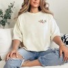 Simply Sage Market Women's Embroidered Flower Cluster Short Sleeve Garment Dyed Tee - 2 of 4