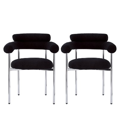 Christopher Knight Home Amelia Modern Upholstered Dining Chairs with Metal Legs (Set of 2)