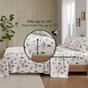 Sapphtopaz 3 PCS/4 PCS Comforter Set with 1 Flat Sheet,1 Fitted Sheet,1/2 Pillowcase,Gray Deer Toile Bed Set for All Seasons,Machine Washable - 3 of 4