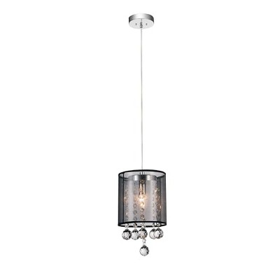 CWI Lighting Radiant 1 Light Drum Shade Mini Pendant With Chrome Finish