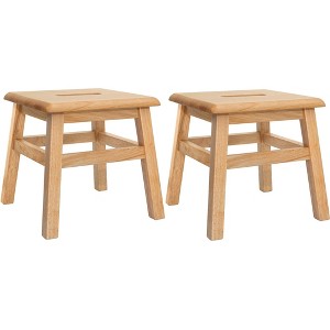 eHemco Solid Hardwood Step Stool, 12.25 Inches Height, Set of 2 - 1 of 4