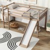Okak Twin Loft Bed with Slide & Ladder,Rubberwood Bunk Beds Twin with Safety Rails & Play Space Under Bed,Low Loft Bed for Kids - 2 of 4