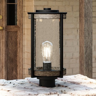 Urban Ambiance Luxury Farmhouse Outdoor Post Light 15.625''H x 7.375''W,  Midnight Black Finish,  Newark Collection, UHP1353