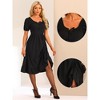Allegra K Women's Vintage Ruffle Square Neck Smocked Back Ruched High Low Ruffle Midi Corset Dress - 2 of 4