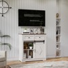 Vynxaria 39" Sliding Barn Door Buffet Sideboard Storage Cabinet Coffee Bar with Storage and 2 Drawers, Coffee Storage Cabinet - 4 of 4