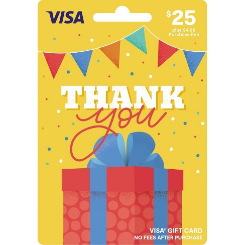 moederlijk verdrietig Strak Visa Thank You Gift Card - $25 + $4 Fee : Target