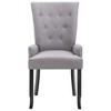 vidaXL Dining Chairs with Armrests 2 pcs Light Gray Fabric - 3 of 4