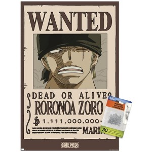Trends International One Piece - Roronoa Zoro Wanted Poster Unframed Wall Poster Prints - 1 of 4