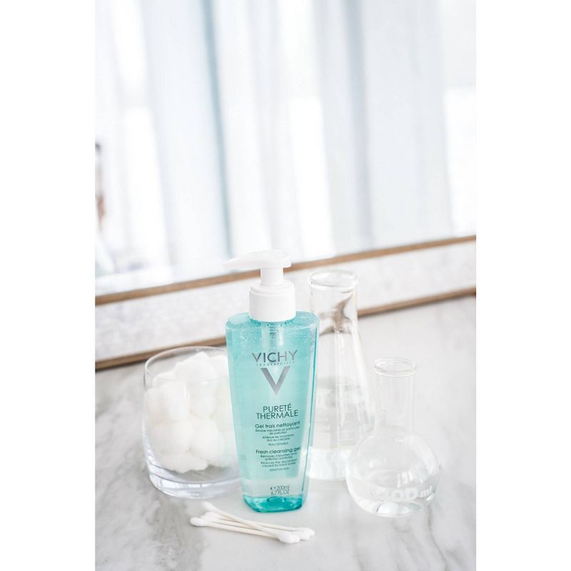 Vichy Cleansing Gel Face Wash, Puret&#233; Thermale Fresh Facial Cleanser &#38; Makeup Remover with Vitamin B5 - Unscented - 6.75oz, 5 of 8