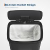 13 Gallon/50 Liter Metal Large Trash Can with Lid, Suitable for Kitchen, Office, Bedroom Trash Can - 4 of 4