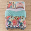 Quilt Set - Full/Queen, 88x92in. 2 Shams, Bohemian, Teal, Orange, Yellow, Green, Blue, Red, Navy, Reversible, Cotton - 4 of 4