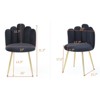 NicBex Modern Velvet Dining Chairs Set of 2,Upholstered Woven Chair with Metal Legs for Dining Room,Living Room,Kitchen,Black - 3 of 4
