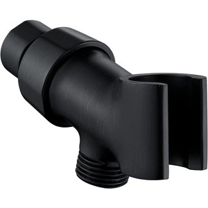 BRIGHT SHOWERS Adjustable All Metal Handheld Shower Head Holder, 360° Rotating Brass Mount with Hose Connector, Universal Bracket - 1 of 4