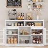 Modern Buffet Cabinet with Storage, Fluted Sideboard Cabinet with 2 Doors, White Accent Coffee Bar Cabinet with Adjustable Shelves for Kitchen Room - 3 of 4