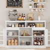 Modern Buffet Cabinet with Storage, Fluted Sideboard Cabinet with 2 Doors, White Accent Coffee Bar Cabinet with Adjustable Shelves for Kitchen Room - image 3 of 4