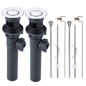 WOWOW 8.6 in. x 2.13 in. x 1.25 in. Lift Rod Drain Assembly in Brushed Nickel (2-Piece) - 1 of 4