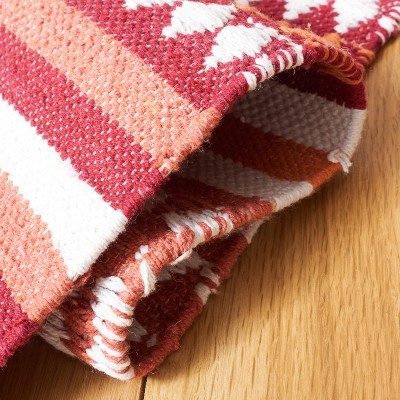 Montauk Ivory and Orange Handwoven Cotton Area Rug