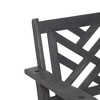 NAYSAYE Patio Swing Acacia Wood Porch Swing with Slatted Seat for Outdoor Relaxation, Dark Gray, 25.25"*22"*41.89" - 3 of 4