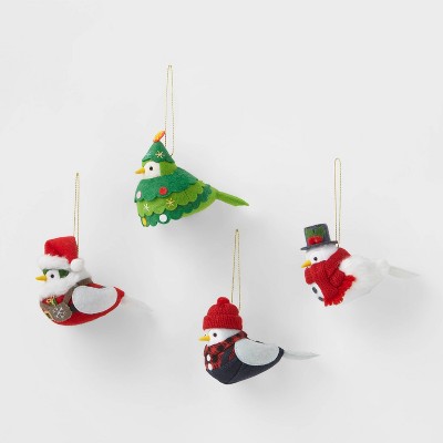 4pk Holiday Bird Christmas Tree Ornaments - Wondershop™