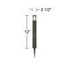 John Timberland Solomon 12" High Modern Landscape Bollard Light Fixture Porch House Exterior Outside LED Bulb Low Voltage Black Aluminum Front Door - 4 of 4