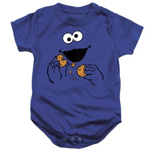 Baby Sesame Street Cookie Monster Om Nom Face Infant Bodysuit - 1 of 3
