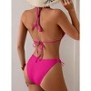 Eomenie Ribbed Bikini Sets for Women Sexy Halter Triangle Top Two Piece Bathing Suit Tie Side Swimsuit - 3 of 3