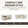 7-Piece Modern Dining Table Set with Faux Marble Table and 6 Upholstered Dining Chairs, White+Golden-ModernLuxe - 4 of 4