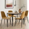 Set of 4 Upholstered Dining Chairs with Metal Legs, Modern Fabric Accent Kitchen Chairs for Dining Room or Small Spaces-Maison Boucle - 2 of 4