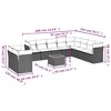 vidaXL Patio Sofa Set with Cushions Outdoor Furniture 11 Piece Poly Rattan - Black and Cream - 3 of 4
