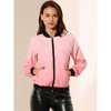Allegra K Women's Bomber Jacket Casual Lightweight Zip-Up with Pockets - 2 of 4
