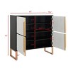 42'' White Accent Storage Cabinet with 4 Doors and Metal Base, Modern Sideboard Buffet or Coffee Bar Decorative Cabinet for Kitchen -Maison Boucle - 3 of 4