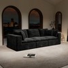 Dexmalle No Assembly Required Corduroy Upholstered Sectional Sofa,Black - 4 of 4